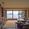 Ocean view and fireplace